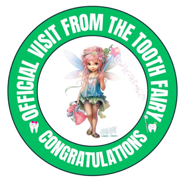 Official Tooth Fairy Visit Sticker For Kids (Official Visit From The Tooth Fairy Sticker)