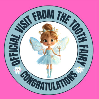 Official Tooth Fairy Visit Sticker For Kids