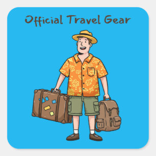 Official Travel Gear Fun Travel Lover Square Sticker