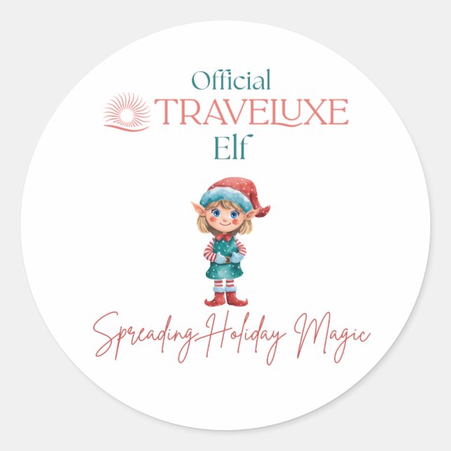 Official Traveluxe Elf Classic Round Sticker (Front)