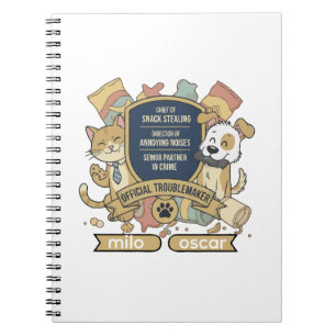 Official Troublemaker Funny Pet Partners in Crim Notebook