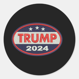 Official Trump 2024 Embroidery Emblem Classic Round Sticker