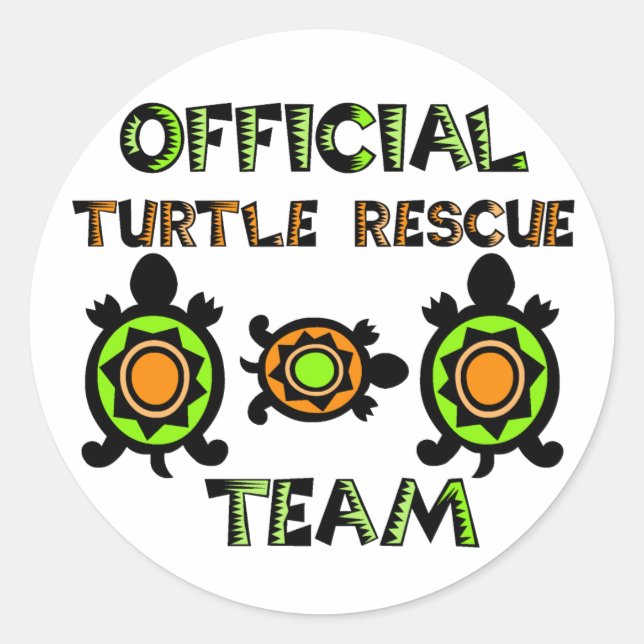 Official Turtle Rescue Team 1 Classic Round Sticker (Front)
