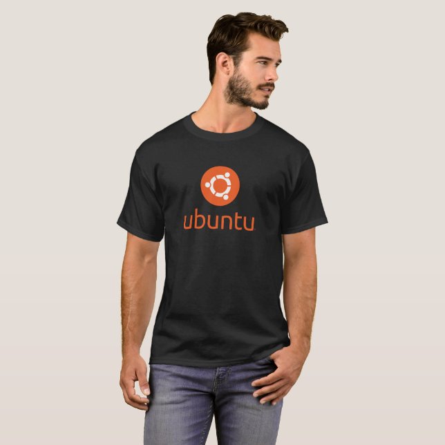 Official Ubuntu Stacked Logo Linux Operating Syste T-Shirt (Front Full)