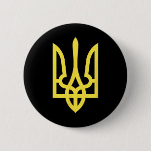 Official Ukraine Coat Of Arms - Zelenskyy Style  6 Cm Round Badge