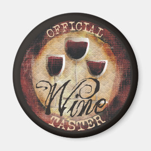 Official Wine Taster button sticker Magnet