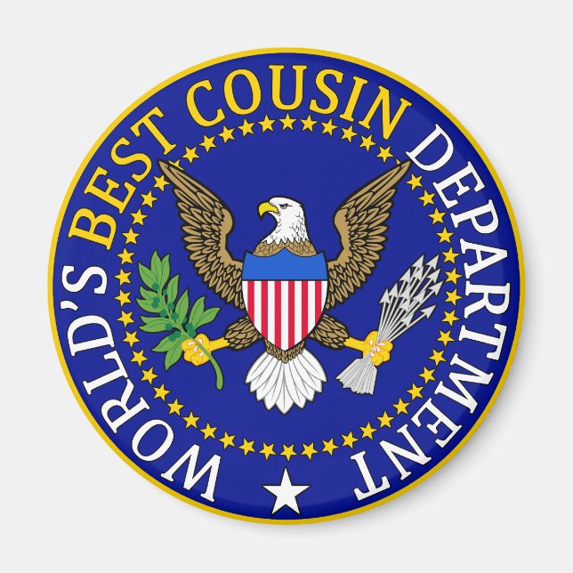 Official World's Best Cousin Seal Magnet (Front)