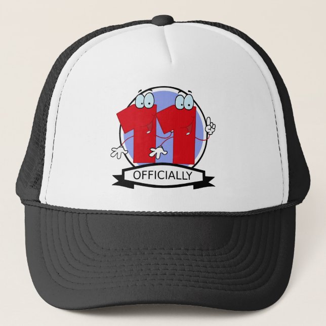 Officially 11 Birthday Logo Trucker Hat (Front)