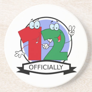 Officially 12 Birthday Banner Coaster