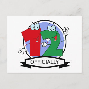 Officially 12 Birthday Logo Postcard