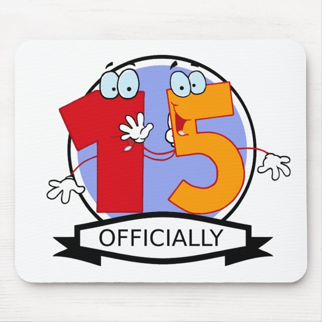 Officially 15 Birthday Banner Mouse Pad (Front)