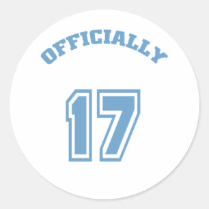 Officially 17 classic round sticker