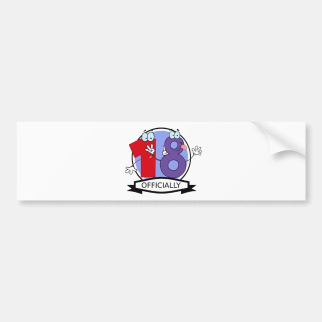 Officially 18 Birthday Banner Bumper Sticker (Front)
