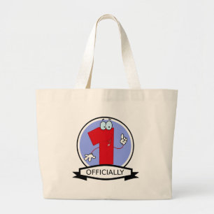 Officially 1 Birthday Banner Large Tote Bag