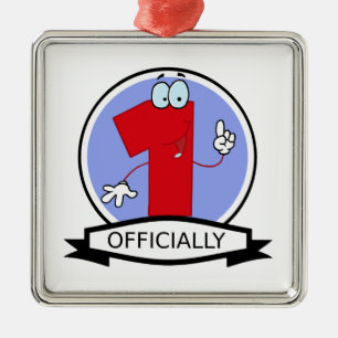 Officially 1 Birthday Banner Metal Tree Decoration