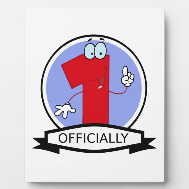 Officially 1 Birthday Banner Plaque (Front)