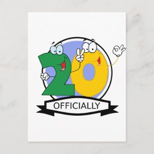 Officially 20 Birthday Logo Postcard