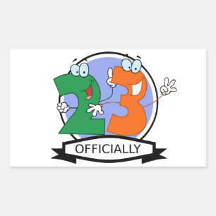 Officially 23 Birthday Logo Rectangular Sticker