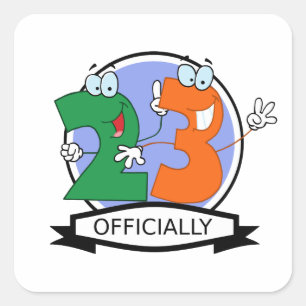 Officially 23 Birthday Logo Square Sticker
