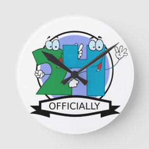 Officially 24 Birthday Banner Round Clock