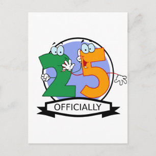 Officially 25 Birthday Logo Postcard