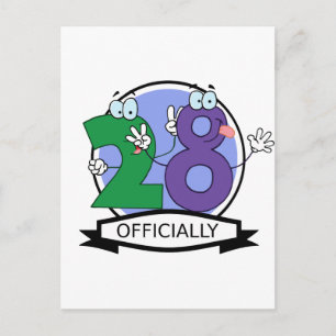 Officially 28 Birthday Logo Postcard