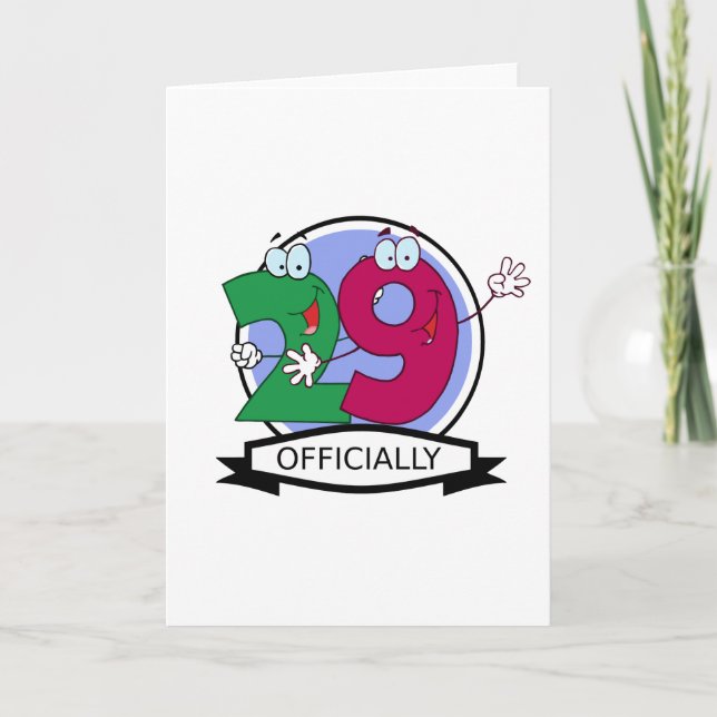 Officially 29 Birthday Banner Card (Front)