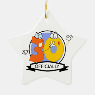Officially 30 Birthday Banner Ceramic Ornament
