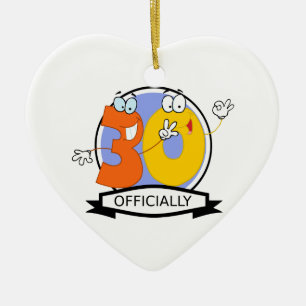 Officially 30 Birthday Banner Ceramic Ornament
