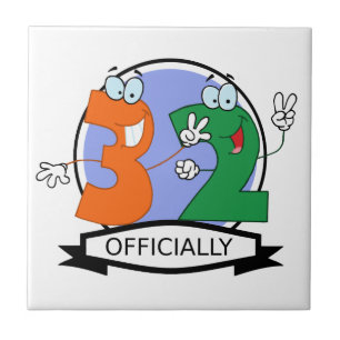 Officially 32 Birthday Logo Tile