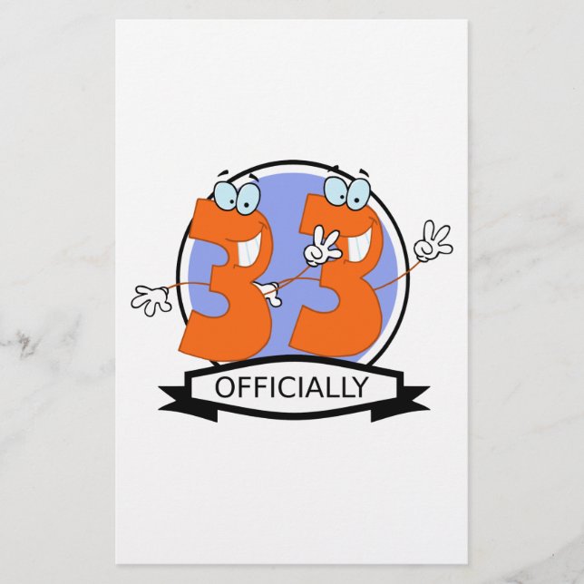 Officially 33 Birthday Logo (Front)