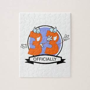 Officially 33 Birthday Logo Jigsaw Puzzle