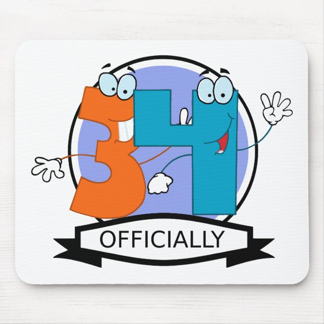 Officially 34 Birthday Logo Mouse Pad (Front)