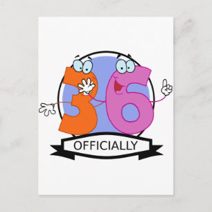 Officially 36 Birthday Banner Postcard