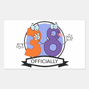 Officially 38 Birthday Banner Rectangular Sticker