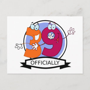 Officially 39 Birthday Banner Postcard