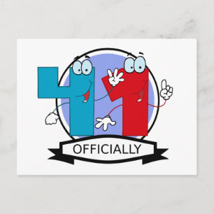 Officially 41 Birthday Banner Postcard
