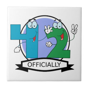 Officially 42 Birthday Banner Tile