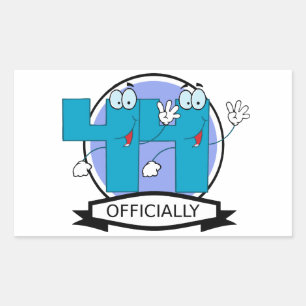 Officially 44 Birthday Banner Rectangular Sticker