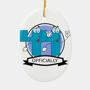 Officially 44 Birthday Logo Ceramic Ornament