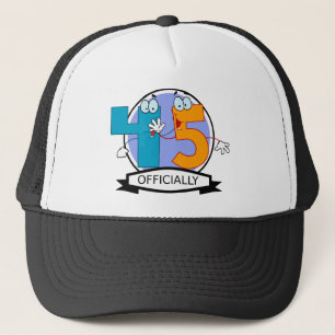 Officially 45 Birthday Banner Trucker Hat