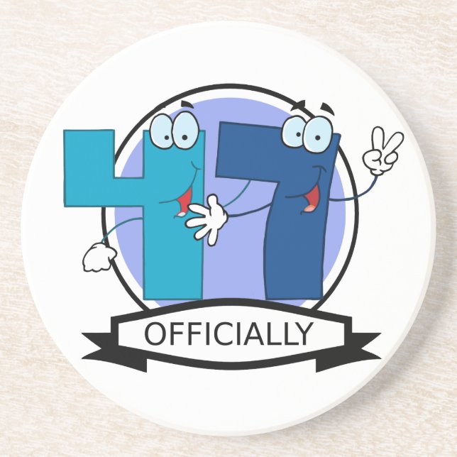 Officially 47 Birthday Banner Coaster (Front)