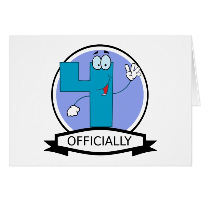 Officially 4 Birthday Banner (Front Horizontal)