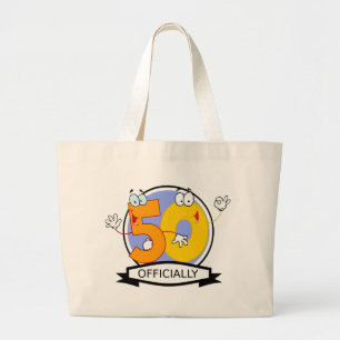 Officially 50 Birthday Banner Large Tote Bag