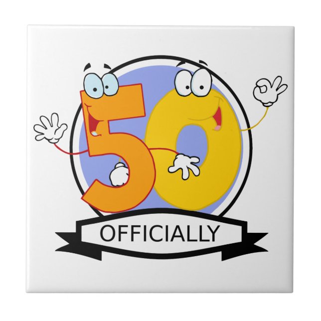 Officially 50 Birthday Banner Tile (Front)