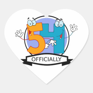 Officially 54 Birthday Banner Heart Sticker