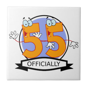 Officially 55 Birthday Banner Tile