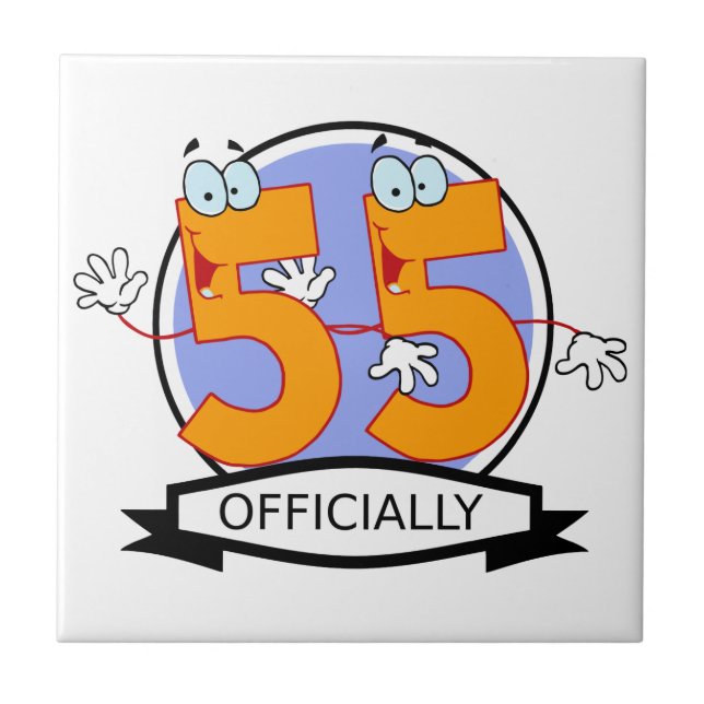 Officially 55 Birthday Banner Tile (Front)