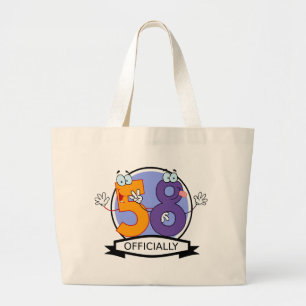 Officially 58 Birthday Banner Large Tote Bag