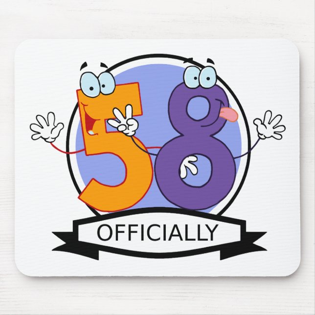 Officially 58 Birthday Banner Mouse Pad (Front)
